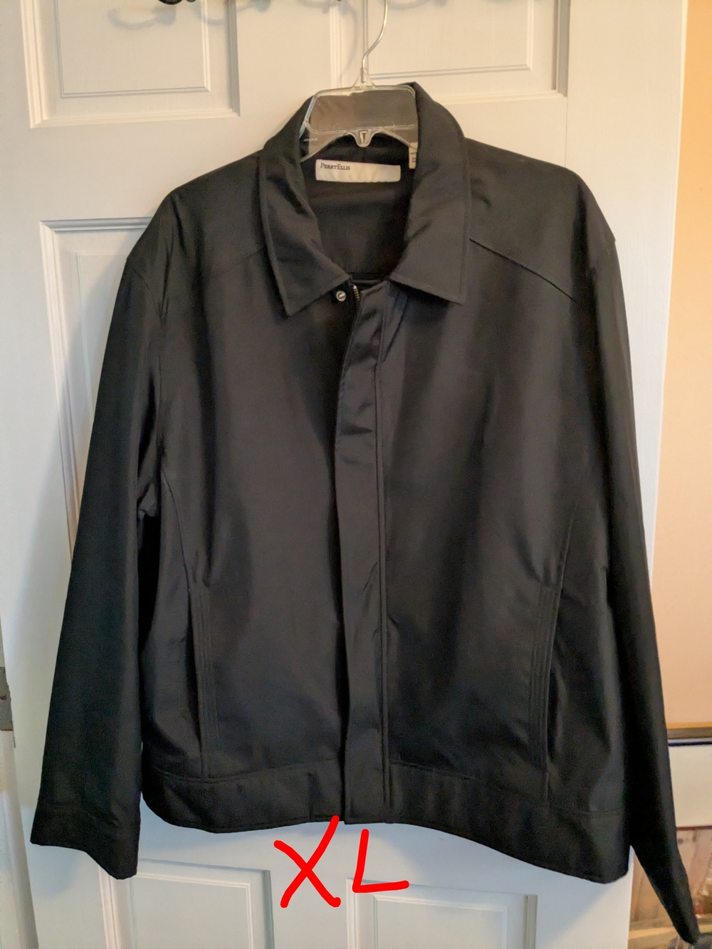 Perry Ellis Men's Black Lightweight Collared Jacket
